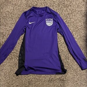 Nike Purple and Black Sacramento Kings Long Sleeve Performance Top